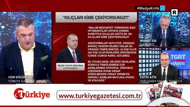 Cem Küçük: MİT'ten Erdoğan'a rapor gitti. Harp Okulu'ndaki bazı komutanların hükümet aleyhine faaliyet yürüttüğü tespit ediliyor.