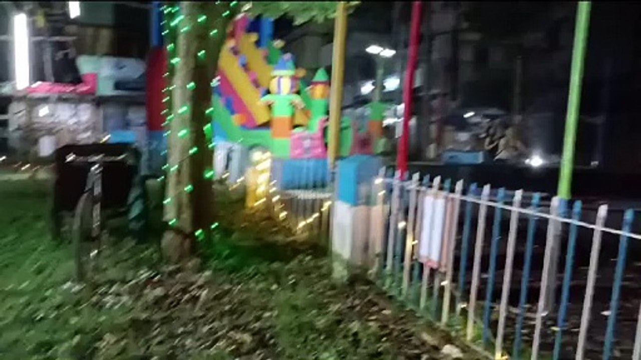 Tree  is decorated with  light in Ganesh Ustav.