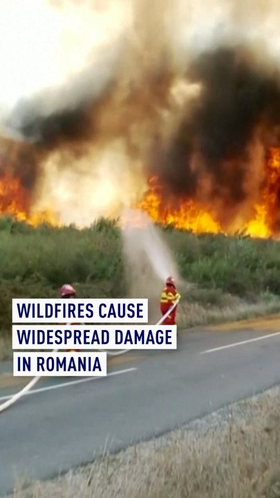 Wildfire rips through Romania