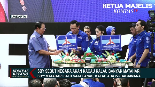 Pidato di HUT Ke-23 Demokrat, SBY: Matahari Satu Saja Panas, Kalau Ada 2-3 Bagaimana?