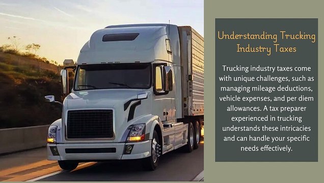The Importance Of Choosing A Tax Preparer Experienced In Trucking Industry Taxes
