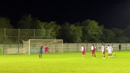 Binfield's Mitchell Parker scores penalty v Badshot Lea