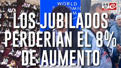 下载视频: Veto presidencial: los jubilados perderían el 8 % de aumento en los haberes