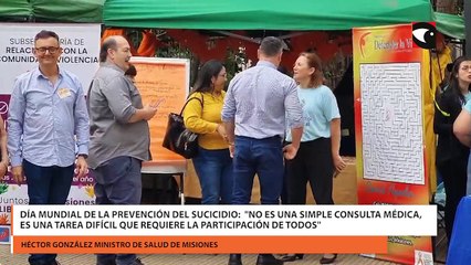 Día Mundial de la prevención del sucicidio:  "No es una simple consulta médica, es una tarea difícil que requiere la participación de todos"
