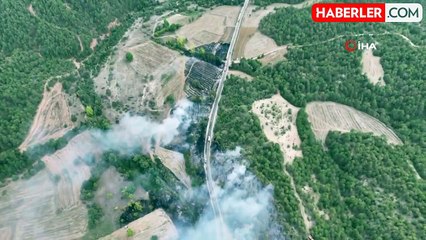 Bolu'daki orman yangını böyle görüntülendi