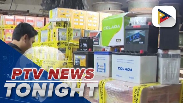 DTI, NBI seize hundreds of boxes of automotive batteries from Q.C. warehouse