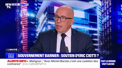 "Je n'irai pas": Éric Ciotti rejette l'idée de rejoindre le futur gouvernement de Michel Barnier