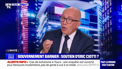 Gouvernement Barnier: "Je ne voterai pas un budget où il y aura une augmentation des prélèvements obligatoires", déclare Eric Ciotti