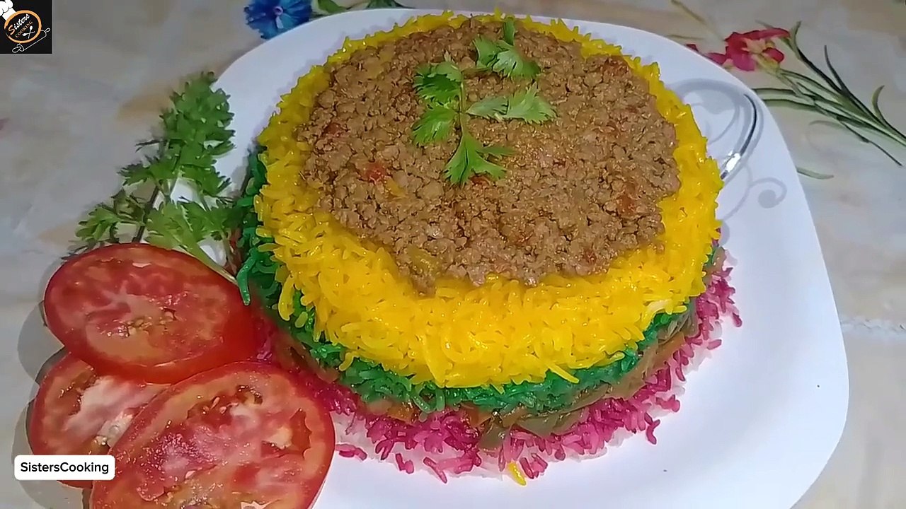 Rainbow Rice Recipe ｜ Qeema Rice Recipe ｜ Easy and Quick Rice Recipe ｜ Unique Rice Recipe