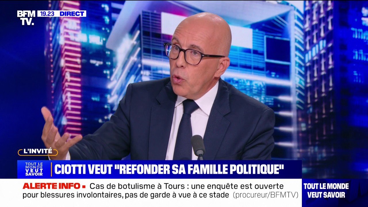 Éric Ciotti: "Je veux refonder ma famille politique (...), je veux écrire une nouvelle page avec les militants des Républicains"