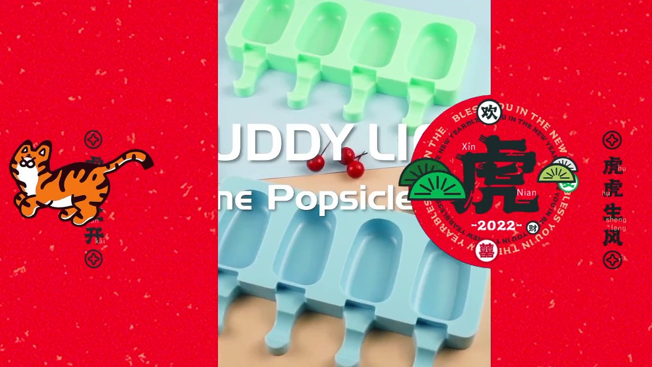 Ouddy Life Popsicle Molds Set of 2, Ice Pop Molds Silicone 4 Cavities Ice Cream Oval Cake Pop Mold with 50 Wooden Sticks for DIY Popsicle, Clear