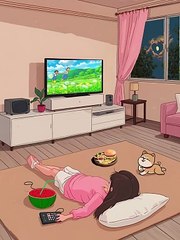 Who understands this situation?  I like this state so much, free, happy, unrestrained, accompanying myself, enjoying the time alone~ #RomanticLifeRecord #AloneistheBestPractice #AloneTime #One'sAloneTime #One'sAloneLife #HealingIllustrations #HealingComic