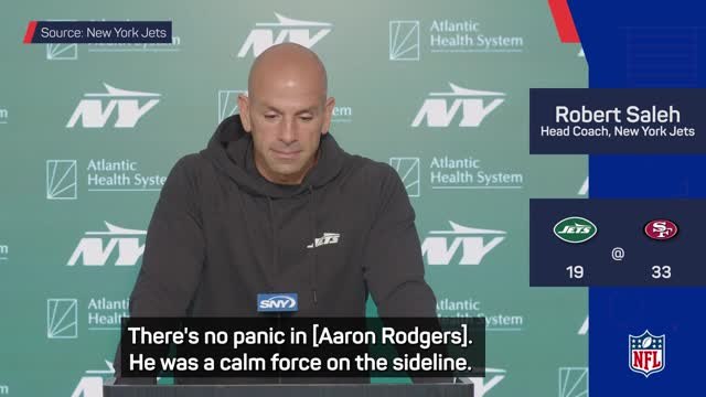 Saleh insists Rodgers won't panic after humbling loss to the 49ers