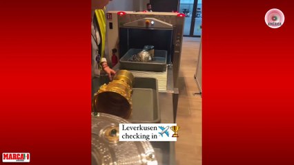 El lujoso equipaje del Bayer Leverkusen que pasa por 'check in' en el aeropuerto