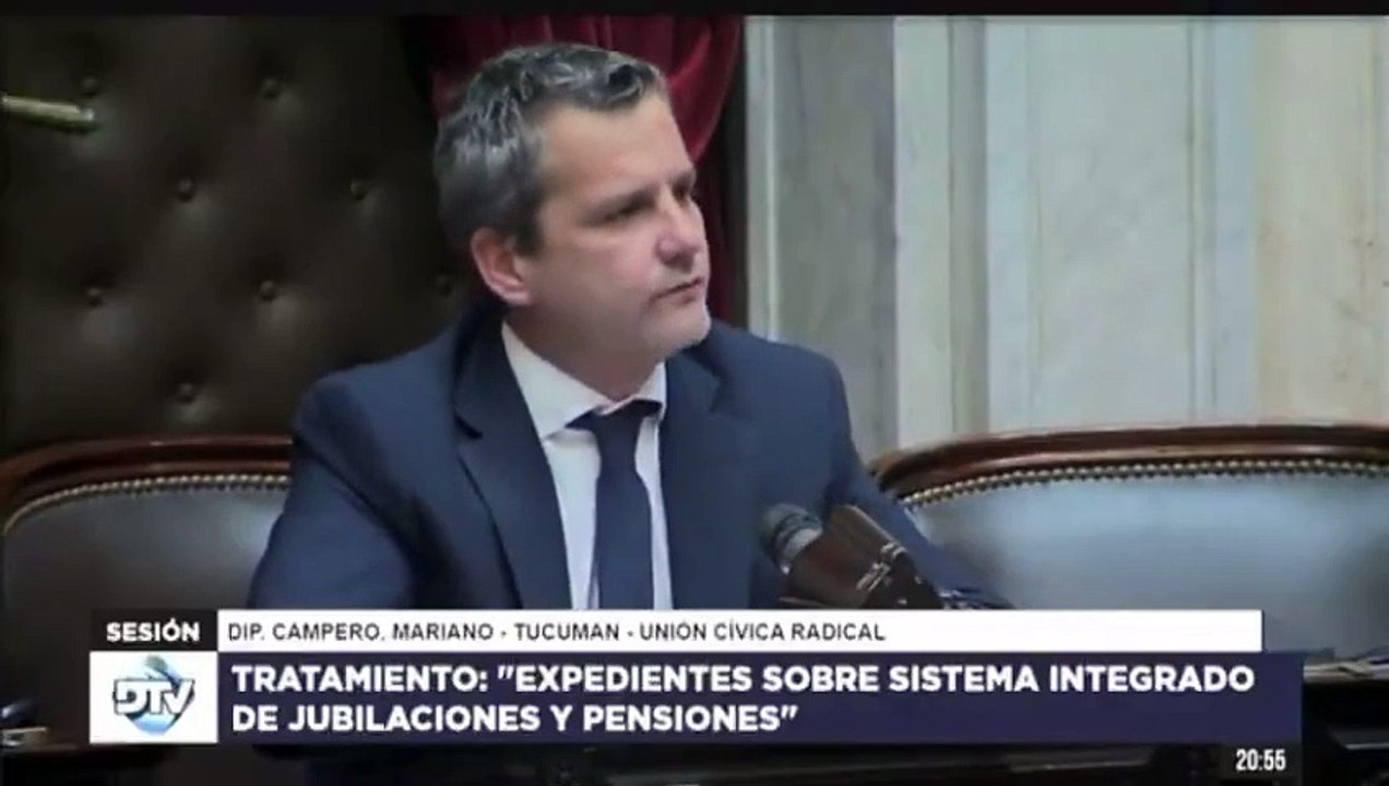 Mariano Campero apoyando el proyecto de movilidad jubilatoria