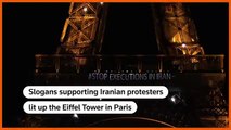 La Torre Eiffel se ilumina en apoyo de los manifestantes iraníes