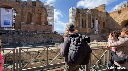 Al Teatro Antico di Taormina nuovo restauro del Portico "post scaenam"