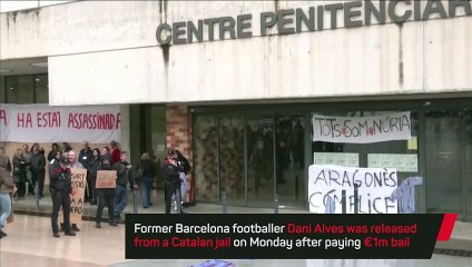 Dani Alves released from Barcelona jail after paying €1m bail