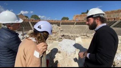 Al Teatro Antico di Taormina nuovo restauro del Portico "post scaenam"
