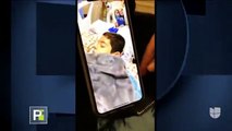 Madre muestra las lágrimas que salen de los ojos de su hijo: juez ordena que no sea desconectado