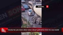 İstanbul'da yola beton döken beton mikseri şoförlerine 8 bin lira ceza kesildi