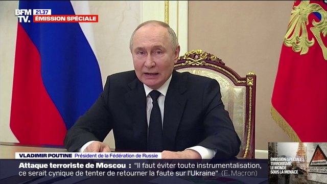Attentat à Moscou: Nous savons que ce crime a été commis par des islamistes radicaux déclare Vladimir Poutine