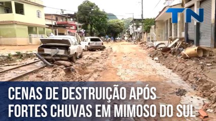 Cenas de destruição após fortes chuvas em Mimoso do Sul