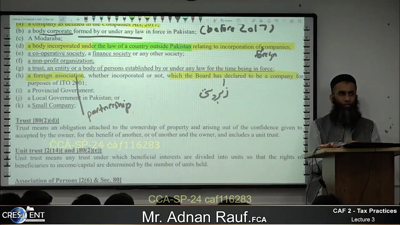 TAX | CAF-2 LECTURE 3 | SIR ADNAN RAUF - (FCA)...