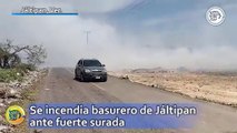 Se incendia basurero de Jáltipan ante fuerte surada