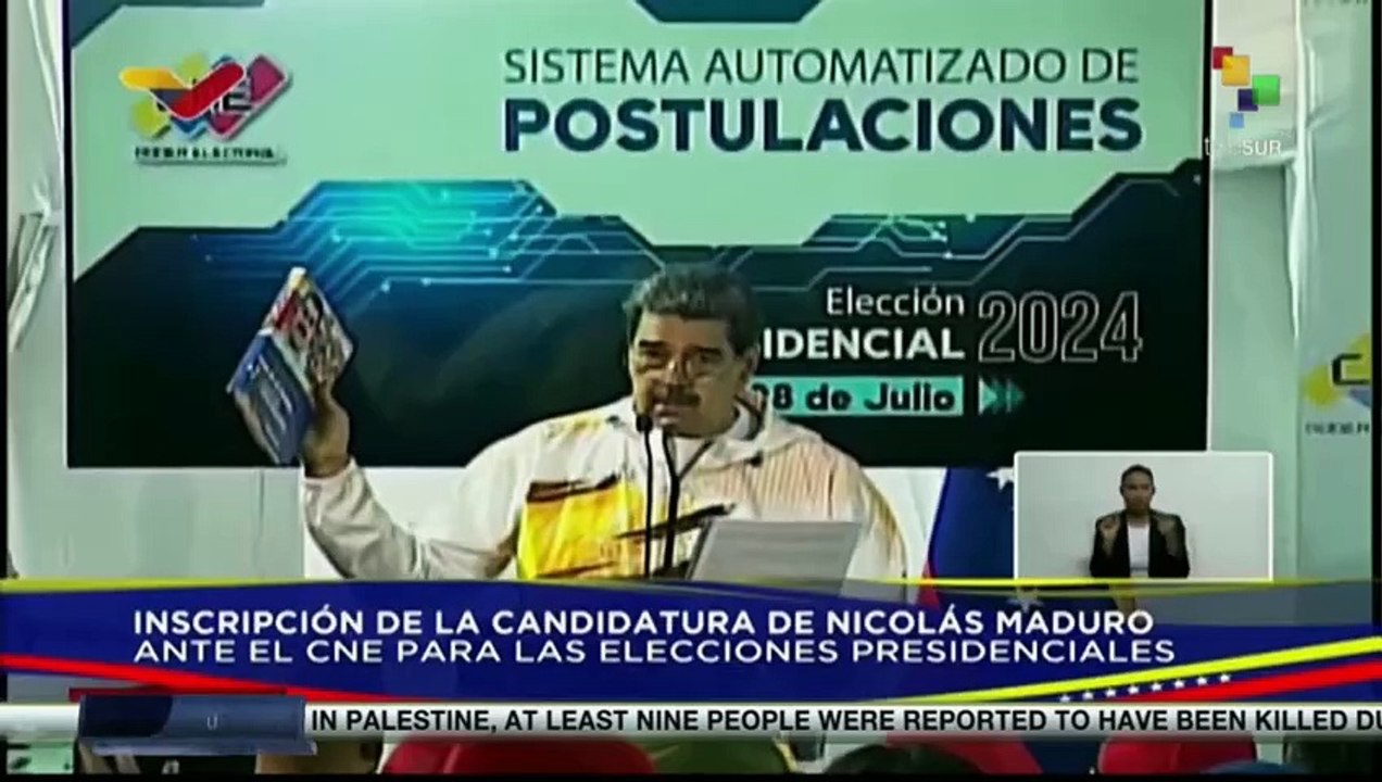 FTS 18:30 25-03:  President Maduro registered his candidacy for July 28th Presidential Elections
