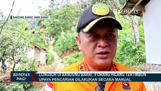 Tim SAR Cari 9 Orang Korban Hilang Tertimbun Longsor di Bandung Barat