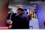 Acalorada discusion enrtre el congresista democrata Lou Correa y simpatizantes de Trump en el Aeropuerto