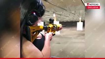 Videos inéditos: Emma Coronel, esposa de 'El Chapo', aprendiendo a disparar