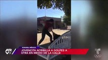 Captan la agresión de una joven a otra mujer en plena calle de Sonora, México