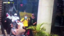 Protestas en Manizales. Dañan la señalética y barristas golpearon a un hombre