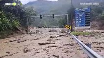 Así amanece la vía al Llano en la vereda el Naranjal tras la avalancha