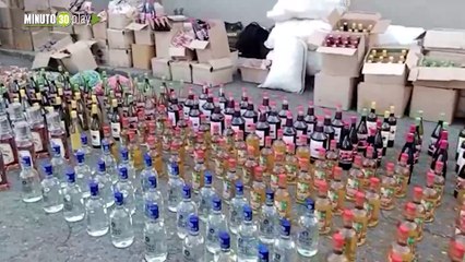 Download Video: Una persona capturada y más de 1.500 litros de licor adulterado incautados