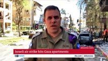 Ataques aereos israelies sacuden a Gaza, derrumban edificio de medios