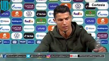 Cristiano Ronaldo desprecia y quita refresco en plena conferencia