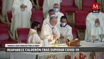 Calderón reaparece en la Basílica tras superar covid