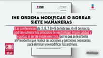 INE ordena a López Obrador borrar o editar siete “Mañaneras”