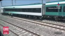 Usuarios del Tren Maya grabaron descarrilamiento de uno de los vagones en la estación Tixkokob