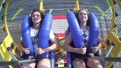 Скачать видео: #VIRAL | Una gaviota vuela hacia la cara de una niña en un parque de atracciones