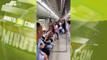 Desde el Metro con mucho amor Joven puso a usuarios a cantar el feliz cumple para la novia