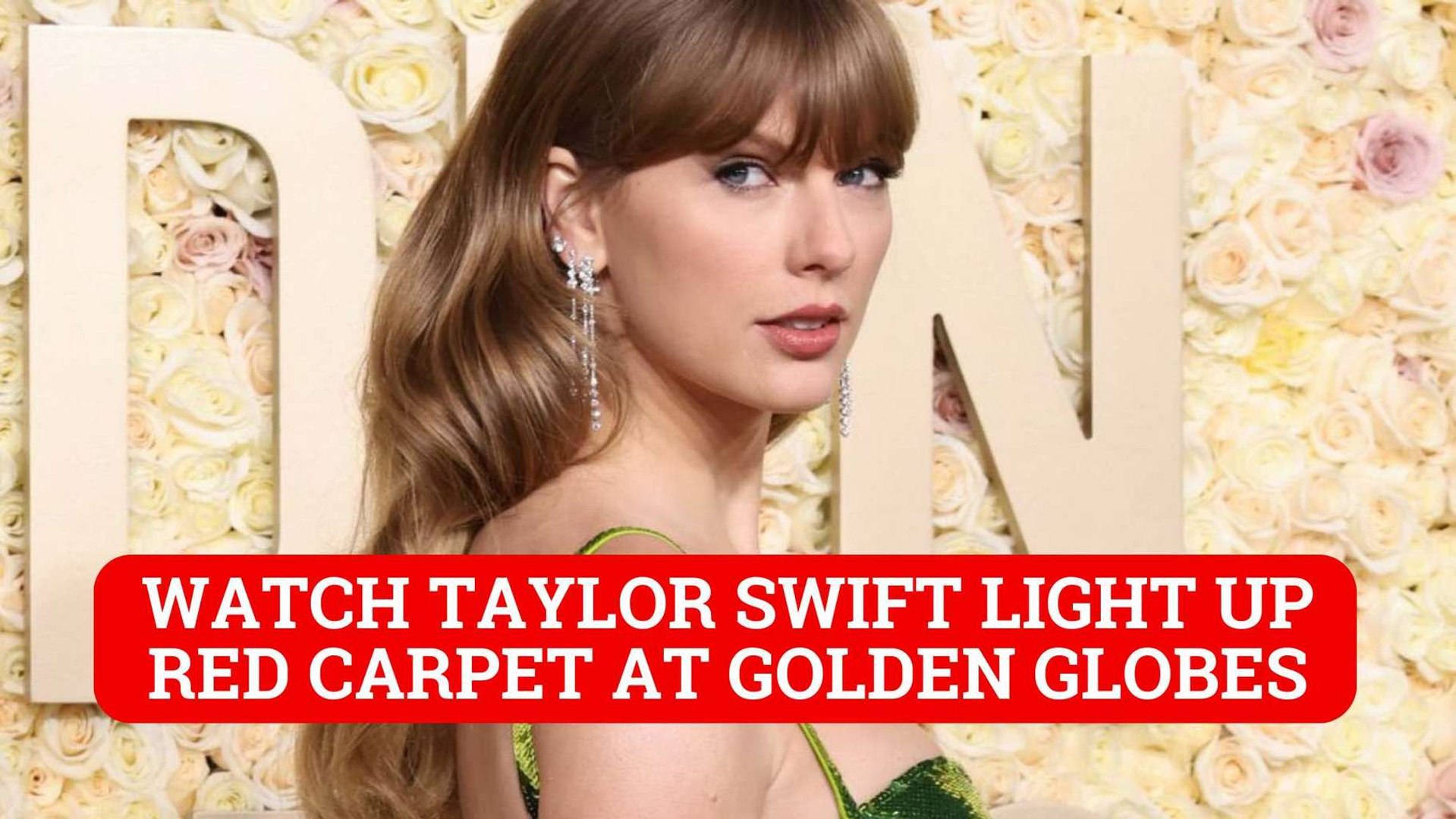 Taylor Swifts Golden Globes green dress sets red carpet on fire