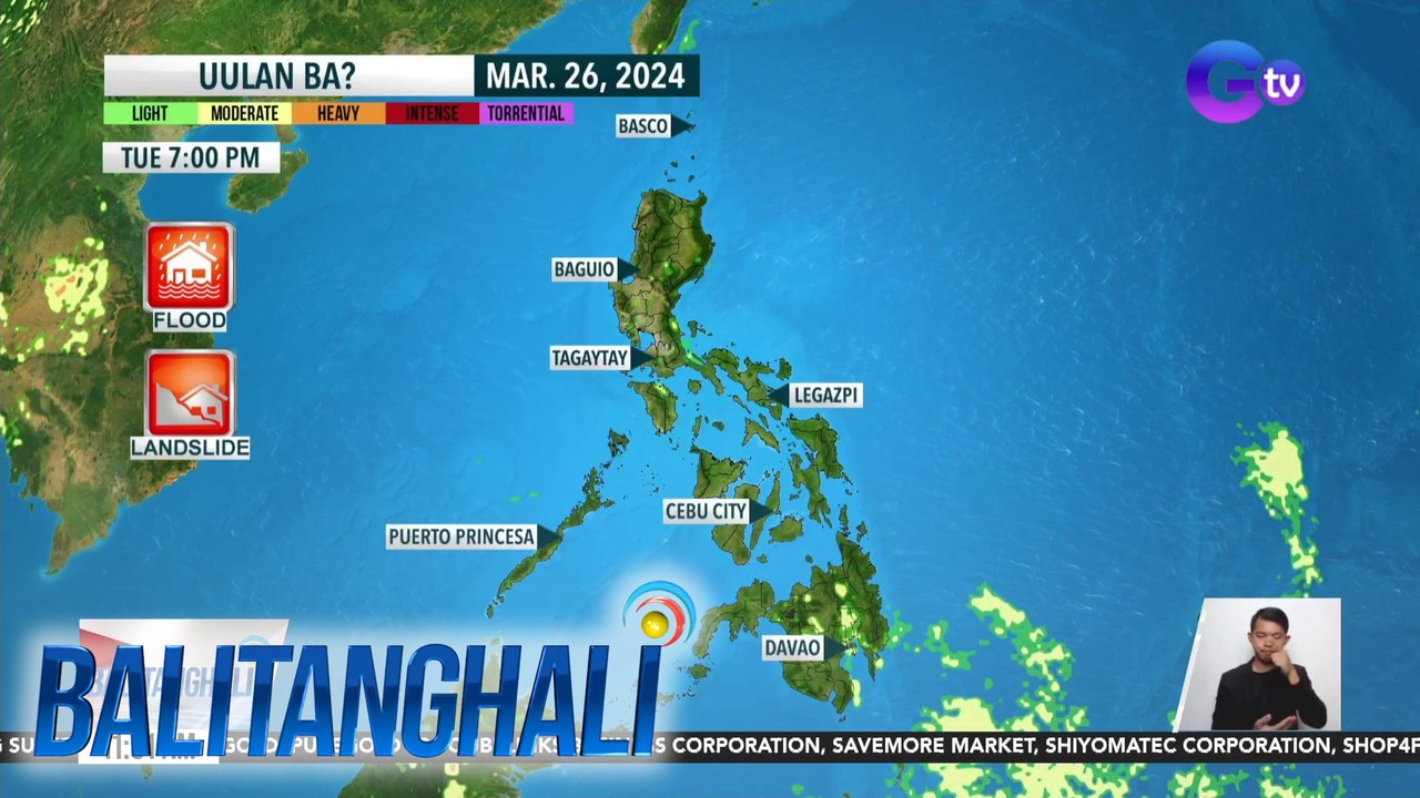 Rainfall advisory valid until 11:30 am, Mar. 26 | BT