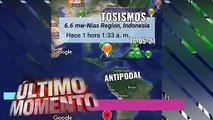 Terremoto de magnitud 6.6 sacude la isla indonesia de Sumatra