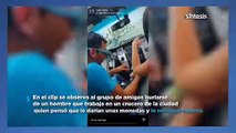 Jóvenes se graban lanzando cohetes a comerciantes en Puebla