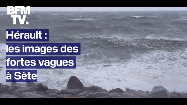 L'Hérault placé en vigilance orange: les images des fortes vagues filmées ce matin à Sète