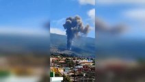 Explosion de Volcan Cumbre Vieja en La Palma, Islas Canarias
